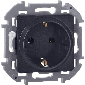 Розетка 1-м СП Inspiria 16А IP20 250В 2P+E немецк. стандарт механизм антрацит IEK 673723