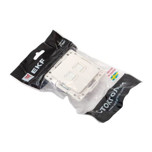 Розетка компьютерная 2-м Стокгольм RJ-45 механизм бел. EKF EYK02-035-10