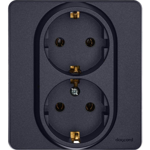 Розетка Inspiria 16А 250В 2х2P+E немецк. стандарт антрацит IEK 673753