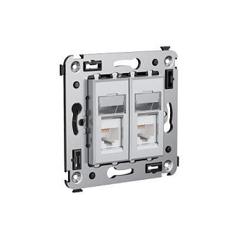 Розетка телефонная 2-м СП Avanti "Закаленная сталь" DKC 4404314