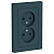 Розетка 2-м СП AtlasDesign 16А IP20 без заземл. защ. шторки в сборе изумруд SE ATN000822