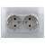 Розетка 2-м SKANDY 16А с заземл. защ. шторки в сборе SK-R07S серебр. IEK SK-R24-16-K23-F
