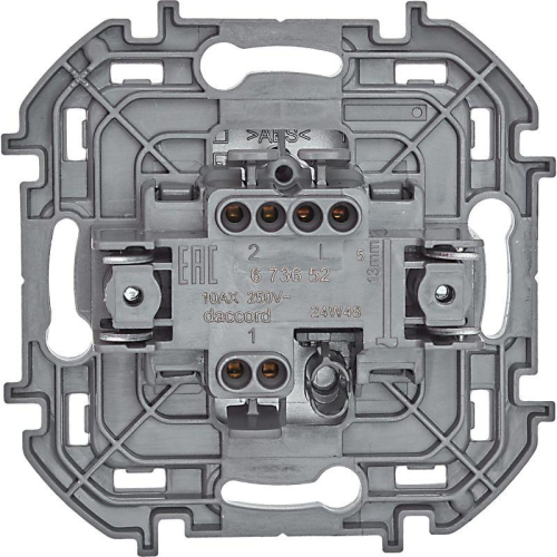 Переключатель 1-кл. Inspiria 10А IP20 250В 10AX механизм алюм. IEK 673652