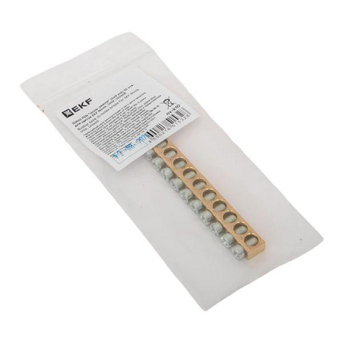 Шина PEN "ноль-земля" (6х9мм) 10 отв. для щитов Nova Unix Unix65 EKF nv-k10