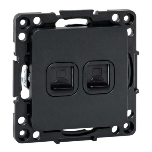 Розетка компьютерная 2-м Стокгольм RJ-45 механизм черн. EKF EZK02-035-10