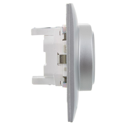 Розетка 2-м SKANDY 16А с заземл. защ. шторки в сборе SK-R07S серебр. IEK SK-R24-16-K23-F