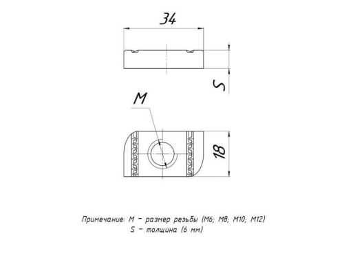 Гайка STRUT М12 EKF stgM12