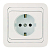 Розетка 1-м СП Mimoza 16А IP20 с заземл. пластик. основ. бел./бел. Makel 12028