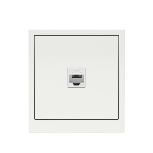 Розетка компьютерная 1-м KANT RJ45 кат.6A без шторки бел. магнолия DKC 7000673