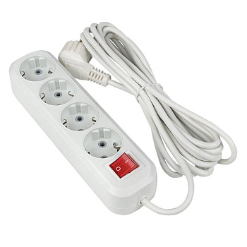 Удлинитель 4х2м с заземл. 16А IP20 Эксперт 3.0кВт с выкл. ПВС 3х1 PROxima EKF UBA16-310-4-02i