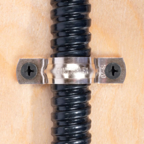 Скоба крепежная двухлапковая СМД(INOX) d25-26мм метал. (уп.20шт) Fortisflex 80137