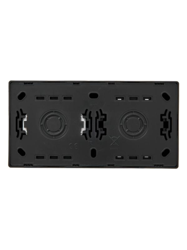 Блок ОП LETO (1-кл. выключатель + 1-м розетка с заземл.) горизонт. черн. бархат LEZARD 752-4200-170BAP