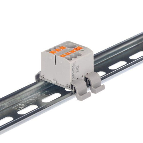 Блок распределительный зажим push-in 1 ввод 6кв.мм 6 точек подключения 2.5кв.мм сер. DKC DTP1-106-104SPUG