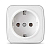 Розетка 1-м ОП Электра 16А IP20 с заземл. бел. Союз 0012