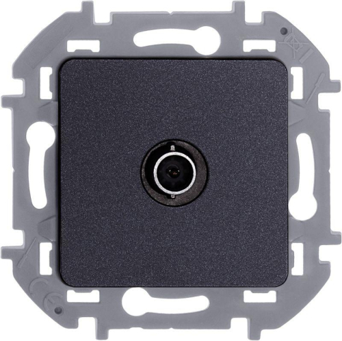 Розетка телевизионная TV Inspiria 2дБ 0-2400мГц с топологией "звезда" механизм антрацит IEK 673853