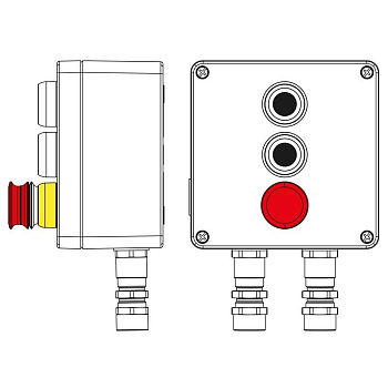 Пост управления взрывозащ. из алюм. CPE-A-17-(2xP1B(11)-1xP3E(11))-2xKA2MHK(C)1Ex d e IIC Т5 Gb / Ex tb IIIC T95град.C Db IP66 DKC 2201.171.22.11F