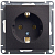 Розетка 1-м СП W59 16А IP20 с заземл. без защ. шторок механизм черн. бархат SE RS16-154-6-86
