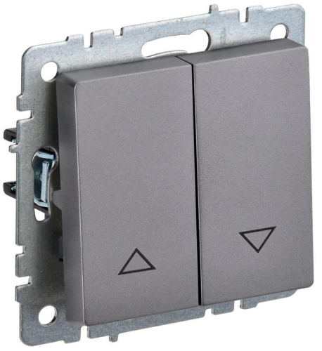 Выключатель жалюзи СП BRITE ВС10-1-5-БрС 10А механизм сталь IEK BR-V15-0-10-K46