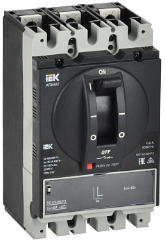 Выключатель автоматический в литом корпусе 3п A 35кА 63А расцепитель электромагн. регулируемый ARMAT IEK AR-MCCB-3A-035-0063A-MTUC