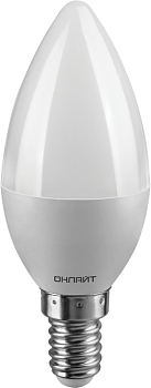 Лампа светодиодная 71 632 OLL-C37-8-230-2.7K-E14-FR 8Вт свеча 2700К тепл. бел. E14 800лм 176-264В ОНЛАЙТ 71632