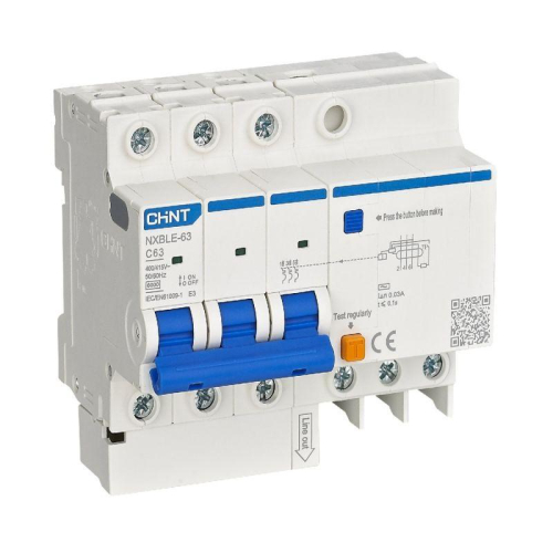 Выключатель автоматический дифференциального тока 4п (3P+N) C 6А 30мА тип AC 6кА NXBLE-63 (R) CHINT 982110