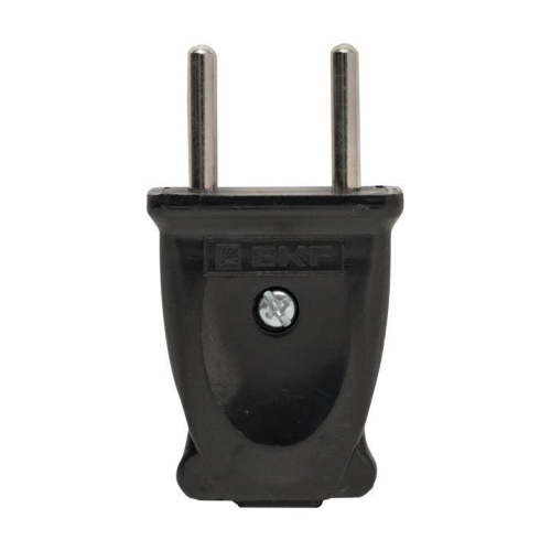 Вилка плоская 10А 250В без заземл. черн. PROxima EKF AVP10-30-rpl