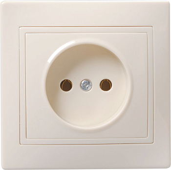 Розетка 1-м СП Кварта РС10-2-Км 10А IP20 без заземл. без защ. шторок керамика крем. GENERICA ERK10-K33-10-K