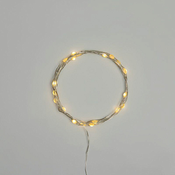 Гирлянда светодиодная "Роса" с крупными каплями 2м 20LED тепл. бел. IP20 2хCR2032 (в комплекте) Neon-Night 302-006