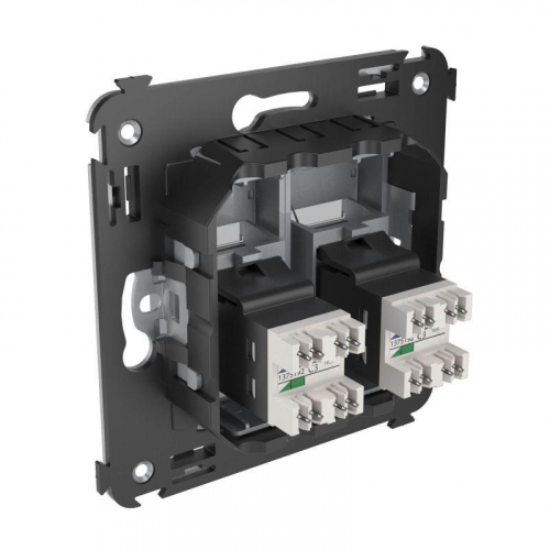 Розетка телефонная 2-м СП Avanti "Закаленная сталь" DKC 4404314