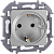 Розетка 1-м СП Inspiria 16А IP20 250В 2P+E защ. шторки немецк. стандарт механизм алюм. IEK 673732