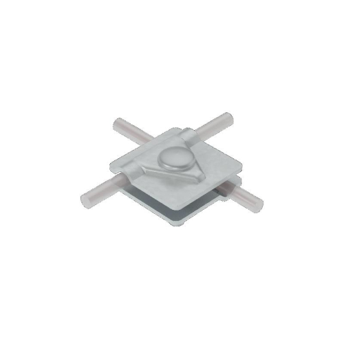 Соединитель универсальный 2USM-D5-10 TD для прутка d5-10мм с 2 пластинами 40х40мм сталь термодиффузион. цинк. КМ MA0282