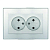 Розетка 2-м СП Афина 16А IP20 без заземл. в сборе серебр. Universal A0102-S