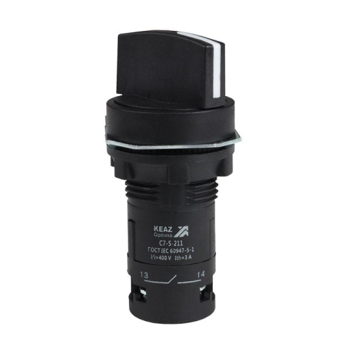 Переключатель 2 положения OptiSignal Compact D22 С7-S-211 черн. 1НО+1НЗ XB7ND25 КЭАЗ 362136