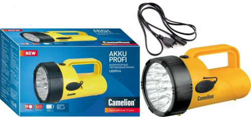 Фонарь 19LED 29314 (аккум. 220В желт.; 4В 2.3А-ч) Camelion 10471