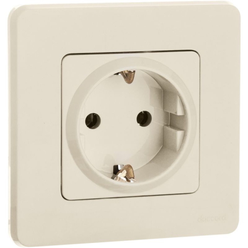 Розетка 1-м СП Inspiria 16А IP20 250В 2P+E защ. шторки немецк. стандарт механизм сл. кость IEK 673731