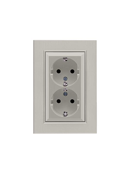 Розетка 2-я Karea LINE STAR с заземл. жемчуж. Makel 86100082