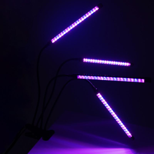 Светильник светодиодный «КРИСТАЛЛ» CTL2-USB-bl Agro для растений спектр 4 плафона по 10Вт на прищепке пульт на шнуре IP40 красн./син. ФАZА 5068810