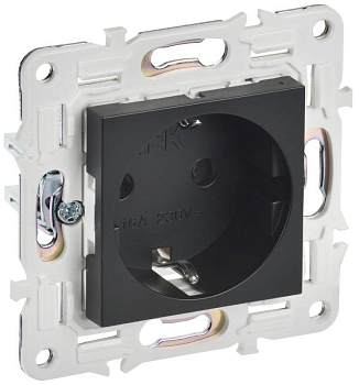 Розетка SKANDY 16А с заземл. защ. шторки SK-R04Bl черн. IEK SK-R14-16-K02