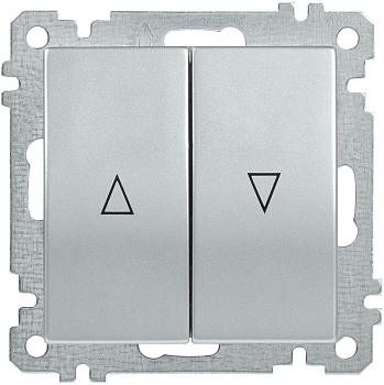 Механизм выключателя жалюзи 2-кл. СП Bolero 10А IP20 ВС10-1-5-Б серебр. IEK EVB25-K23-10