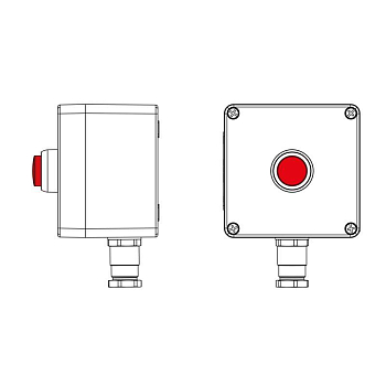 Пост управления взрывозащищенный из полиэстера CPE-P-03-(1xLR(250))-1xKH2MHK(C)1Ex d e IIC Т5 Gb / Ex tb IIIC T95град.C Db IP66/КЗ DKC 2231.031.22.1217