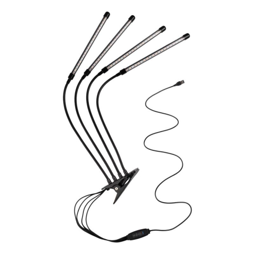 Светильник светодиодный "КРИСТАЛЛ" CTL2-USB-bl Agro 4х10Вт IP40 для растений спектр 4 плафона на прищепке пульт на шнуре красн./син. ФАZА 5068810