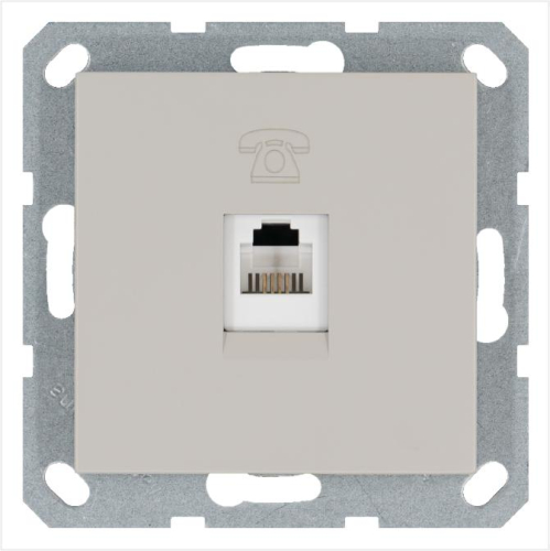 Розетка телефонная 1-м RJ11 механизм тауп JasmartG6101T