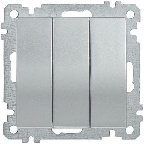 Выключатель 3-кл. СП Bolero ВС10-3-0-Б 10А IP20 10А IP20 механизм серебр. IEK EVB30-K23-10