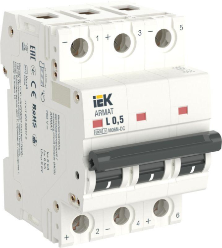 Выключатель автоматический модульный 3п Z 6А M06N-DC ARMAT IEK AR-M06N-3-Z006DC