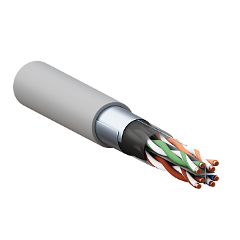 Кабель витая пара F/UTP кат.6 4 пары solid 23AWG оболочка LSZH нг(А)-HF сер. (уп.305м) TERACOM PRO EKF TRP-6FTP-04LSH-GY-IN3