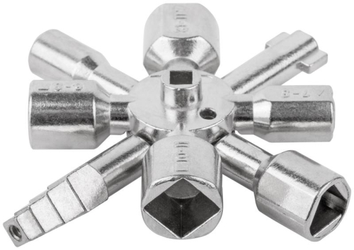 Ключ универсальный для электрошкафов 10-в-1 двусторонняя CrV бита РН2/SL7 FIT 60110