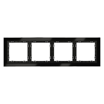 Рамка 4-м S70 стеклян. черн. Voltum VLS110408
