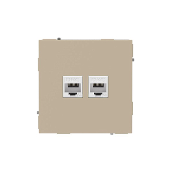 Розетка компьютерная 2-м KANT RJ45 кат.6A без шторки ванильн. марципан DKC 7015674