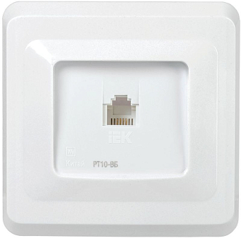 Розетка телефонная 1-м СП Вега РТ10-ВБ RJ11 бел. GENERICA ETV10-K01-DM