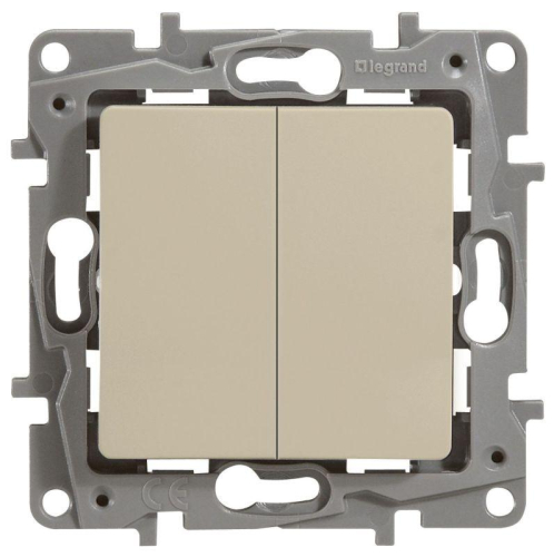 Переключатель 2-кл. СП Etika Plus 10А IP20 250В 10AX безвинтов. зажимы механизм сл. кость IEK 672312